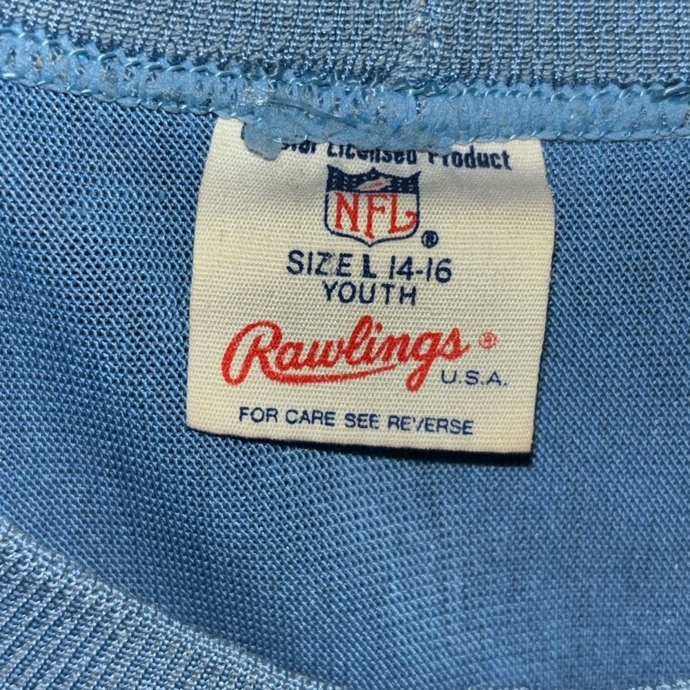 Rawlings - NFL - Sky Blue Oilers 34 - Football Jersey - Size: 14-16 Youth - Picture 5 of 5